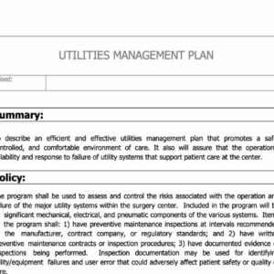 Utilities Management Plan image