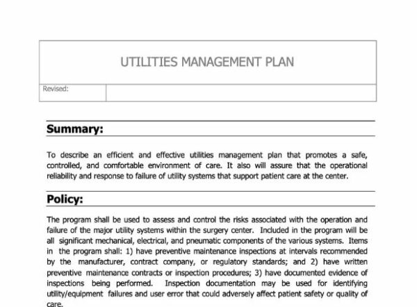 Utilities Management Plan image