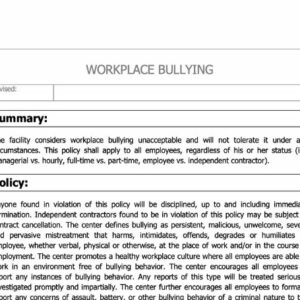 Workplace Bullying Policy image