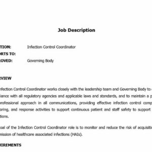 Infection Control Coordinator Job Description