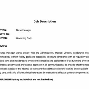 Nurse Manager Job Description