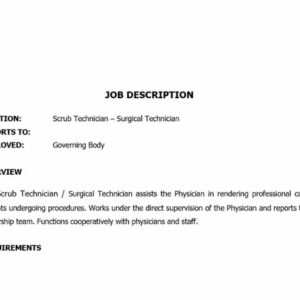 Scrub Tech Job Description