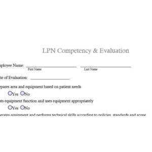 LPN Competency and Evaluation