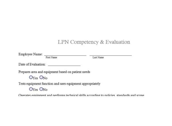 LPN Competency and Evaluation