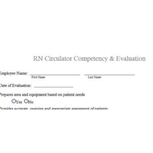 RN Circulator Competency and Evaluation