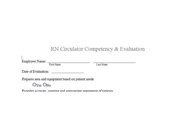 RN Circulator Competency and Evaluation