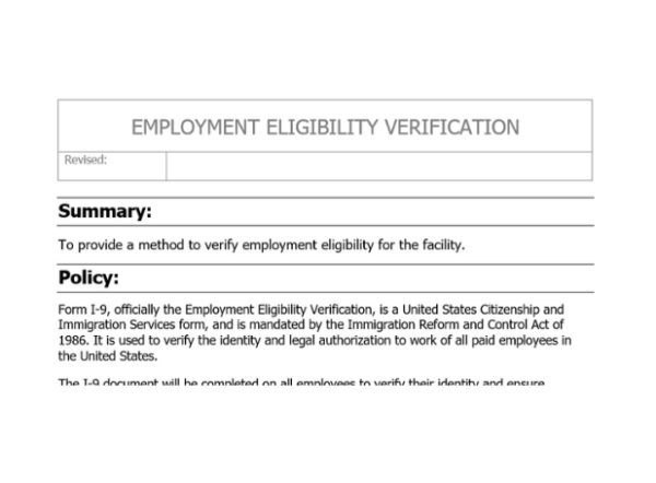 Employment Eligibility Verification Image