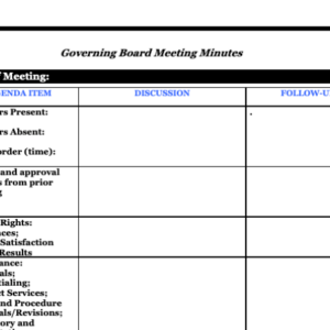 Governing Board Meeting Agenda Image