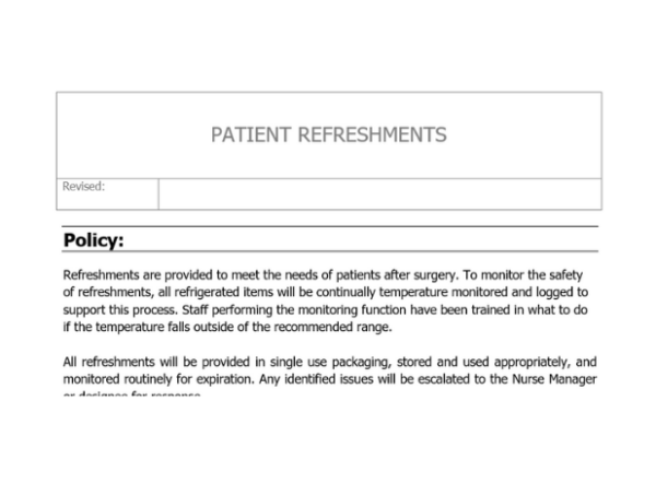 Patient Refreshment Policy Image