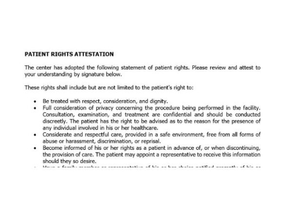 Patient Rights Attestation Image