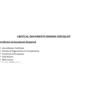 Critical Documents Checklist Image