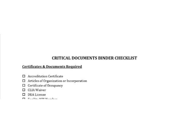 Critical Documents Checklist Image