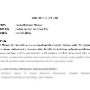 Job Description Human Resources Manager image